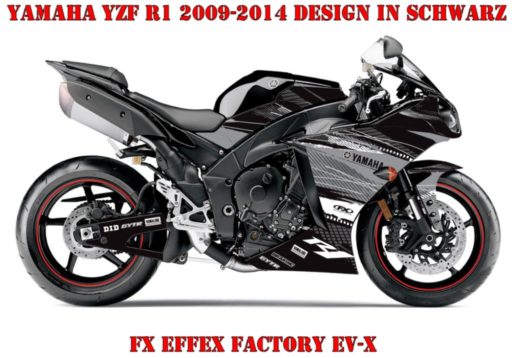 Beispiel Bild für die Farben, EV-X Schwarz für Yamaha YZF R1 2009-2014